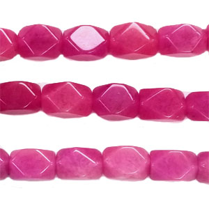 DYED JADE FACETED NUGGET 8X12MM FUCHSIA